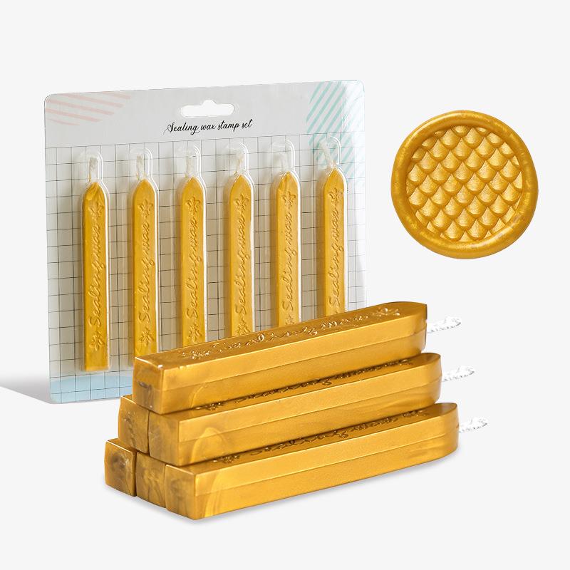 Высококачественный набор из 6 предметов, печатей, восковых палочек, печатей, антикварных свечей из сургуча с фитилем для почтовых писем в стиле ретро, винтаж