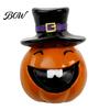 Decorative Pumpkin Statues Halloween Statue, Resin Spooky Face Figurine for Cute Witch Hat Indoor Tabletop, Tiered Tray, Party, Home Decor Festive