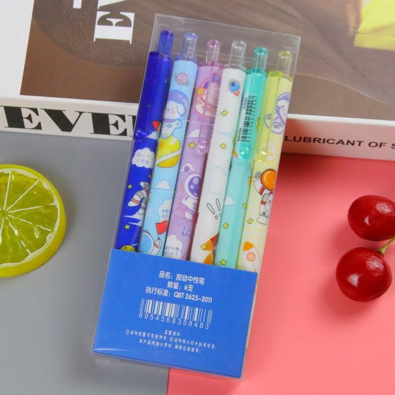 6шт. Ручка для печати, креативная, студенческая, высокая, красивая, нейтральная ручка, симпатичная, офисная, канцелярская, ручка для подписи на водной основе