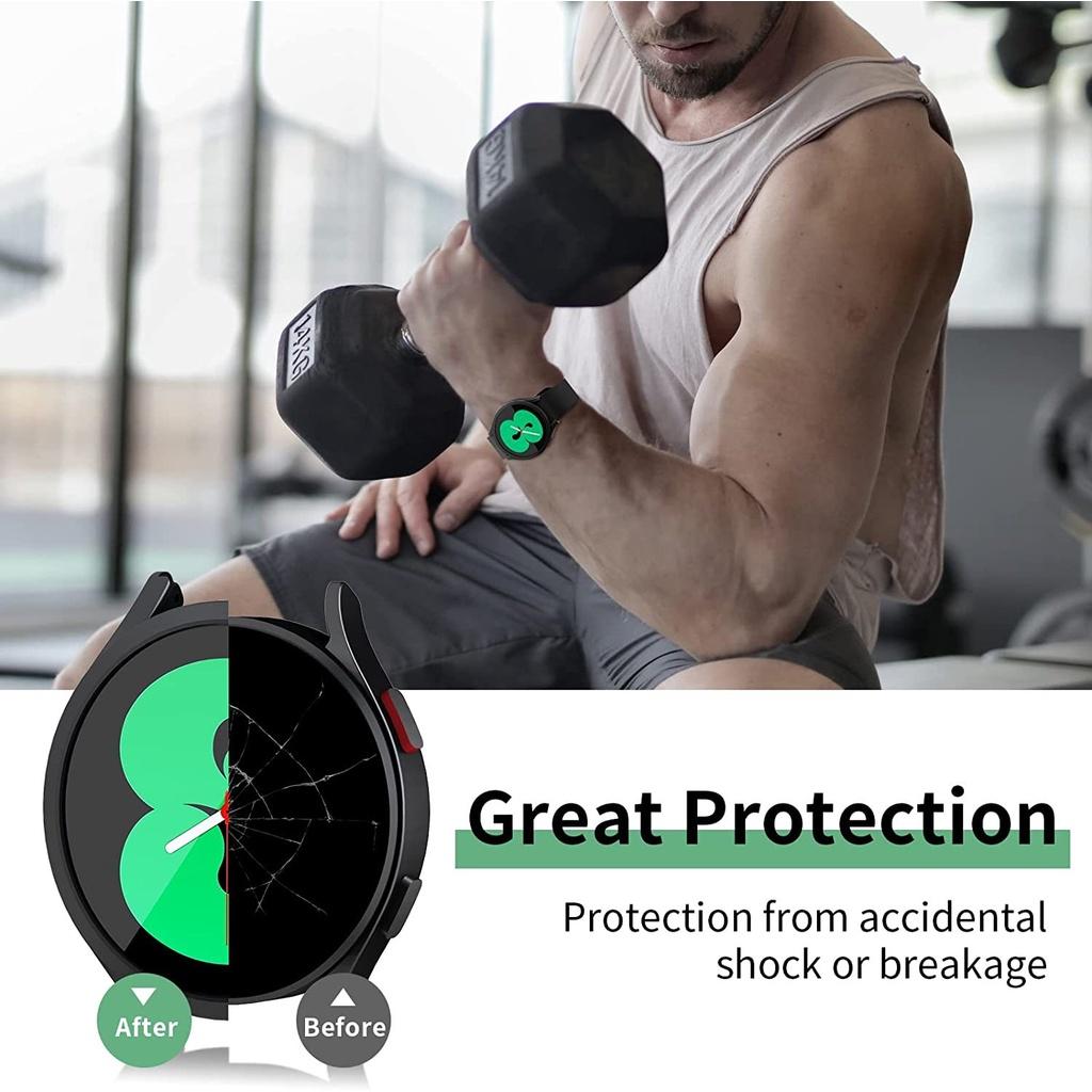 Чехол + ремешок для Samsung Galaxy Watch 4/5/5Pro/6 40 мм 44 мм 45 мм, полая крышка из поликарбоната, защитный бампер для часов 4/6, классический ремешок