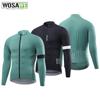 Велоспорт Джерси WOSAWE Мужская спортивная одежда для езды на шоссейном велосипеде Топы с полной молнией и длинными рукавами