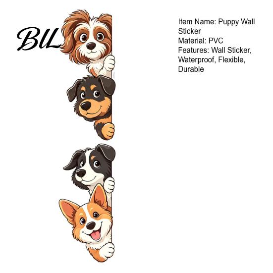 Cartoon Dog Window Stickers Puppy Wall Sticker, Easy Apply Waterproof PVC Decal, Creative Flexible Cut to Size Pattern Glass for Bathroom And Balcony