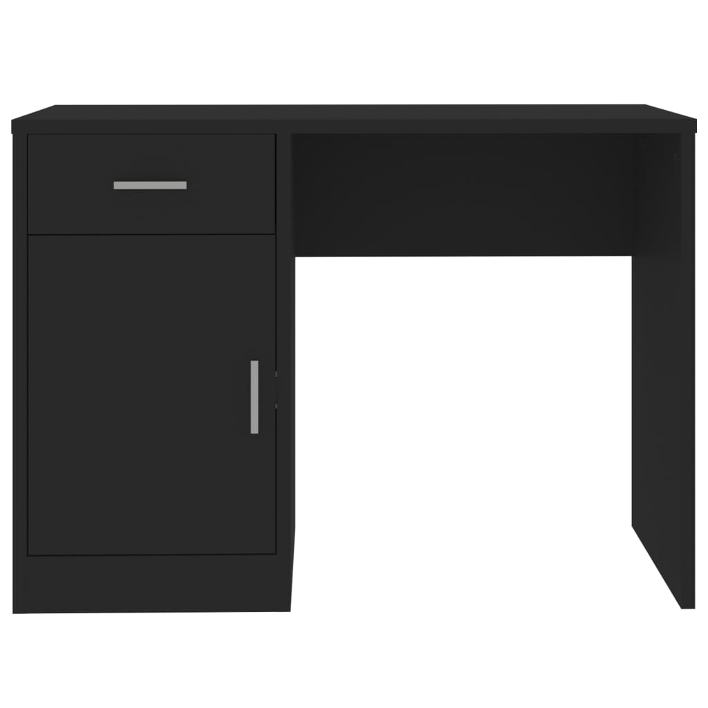 Desk with Storage Space Black 100 x 40 x 73 cm Engineered Wood