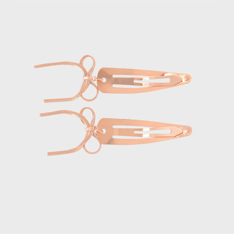 Eireve НАБОР ЗАКОЛОК ДЛЯ ВОЛОС С БЕБИ-ЛЕНТОЧКАМИ_РОЗОВЫЙ ЗОЛОТО (2PCS)