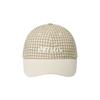 GINGHAM CHECK BALL CAP-BEIGE