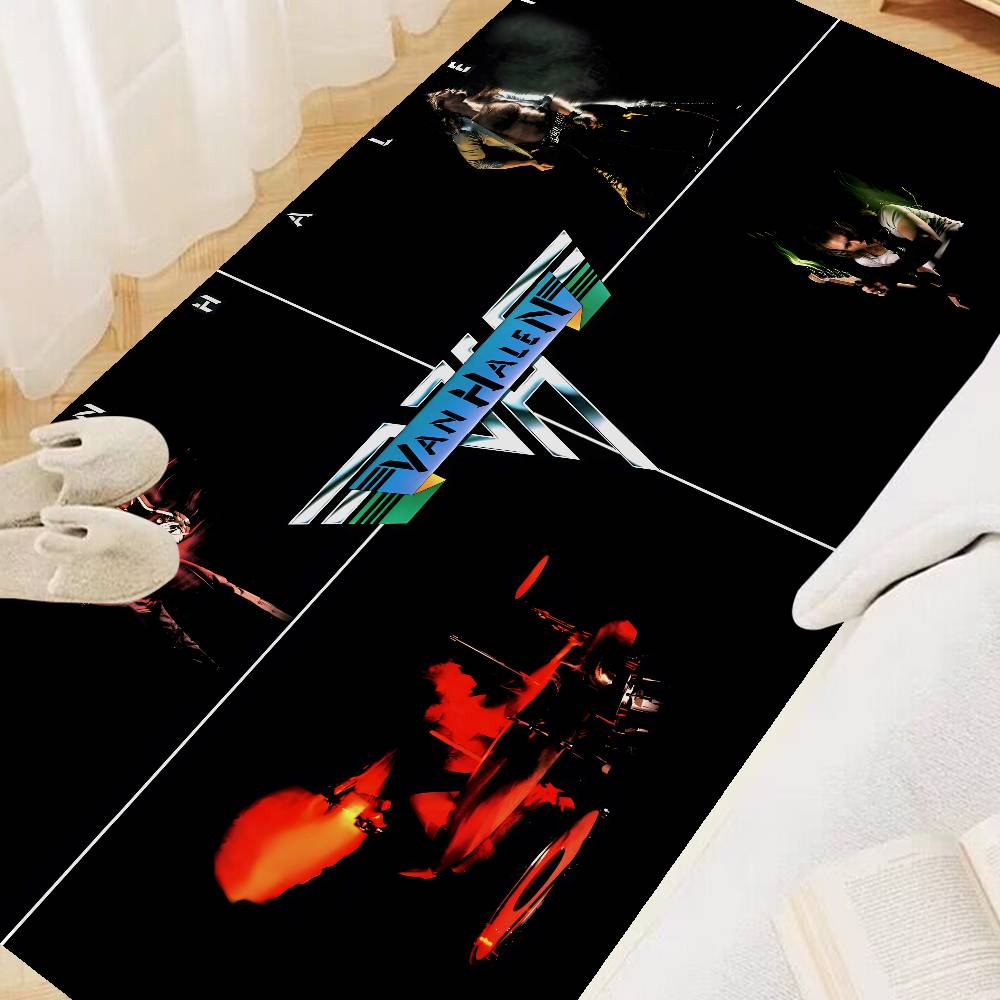 V-Van-Halen Band Door Mat Anti-slip Absorb Water Long Strip Cushion Bedroon Mat Bedside Mats