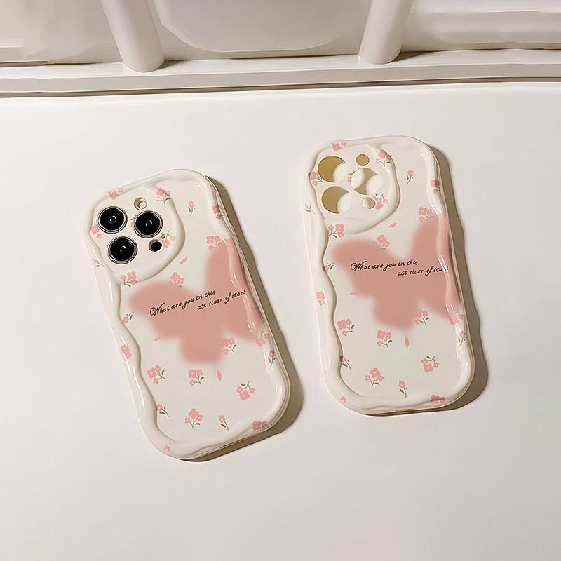 Butterfly Painting Wave Case for iPhone 16 E 15 Pro Max 14 13 12 Mini 11 Pro Max XS X 8 7 Plus Silicone Shockproof Covers Funda
