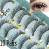 Woman Pure Handmade Natural Long False Eyelashes Fluffy Extension Tools 3D Faux Soft Mink Hair