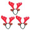 Christmas Rudolph Hair Ornament with Large Horns, Type A, 3 Pieces