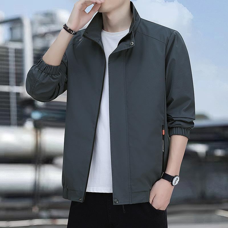 Jacket Men's Autumn Trend Windproof Stand-Up Collar Comfortable Jacket Youth Fashion Versatile Top Men's Jacket