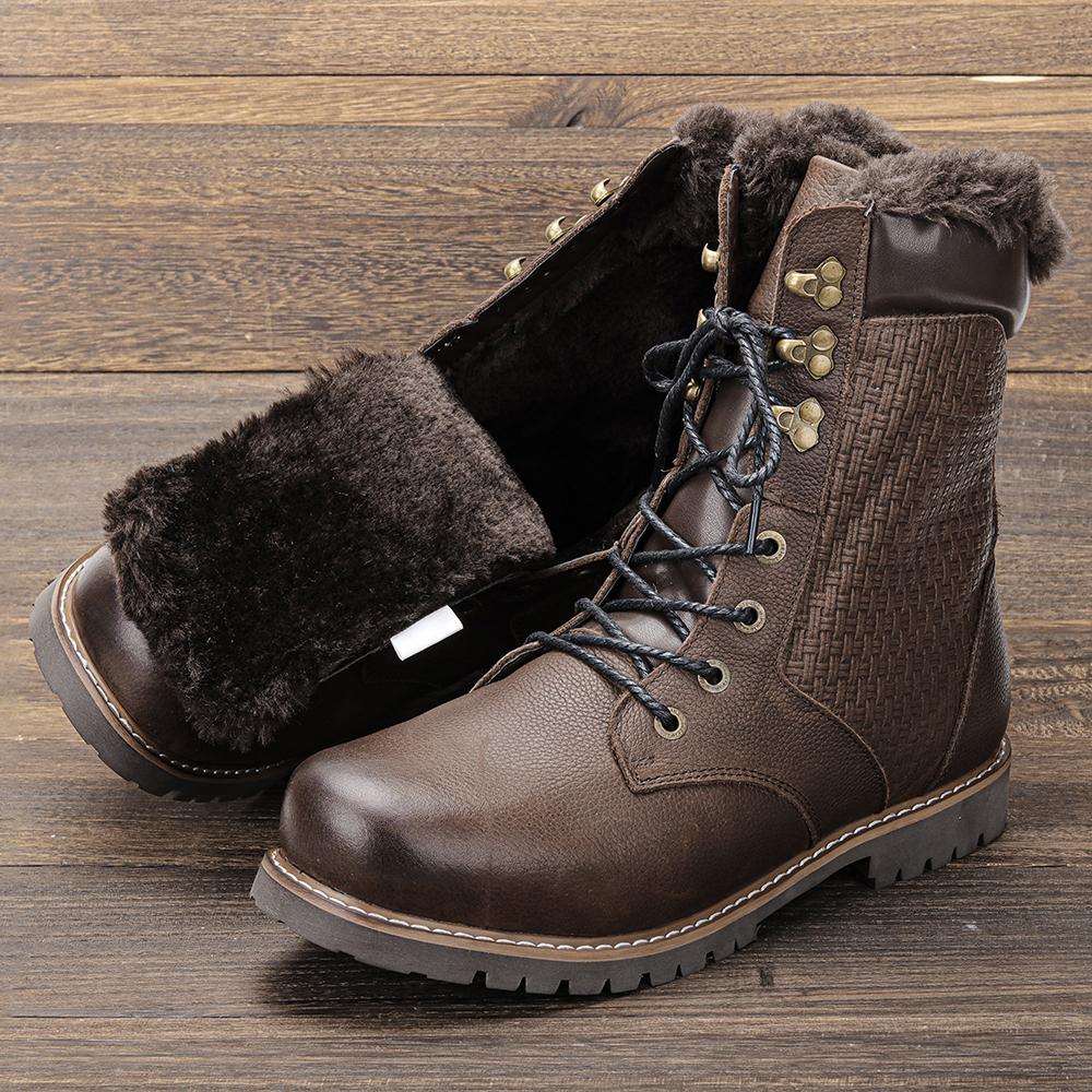 Мужские зимние ботинки из натуральной кожи, теплые мужские зимние ботинки ручной работы, зимние ботинки из натуральной кожи для мужчин