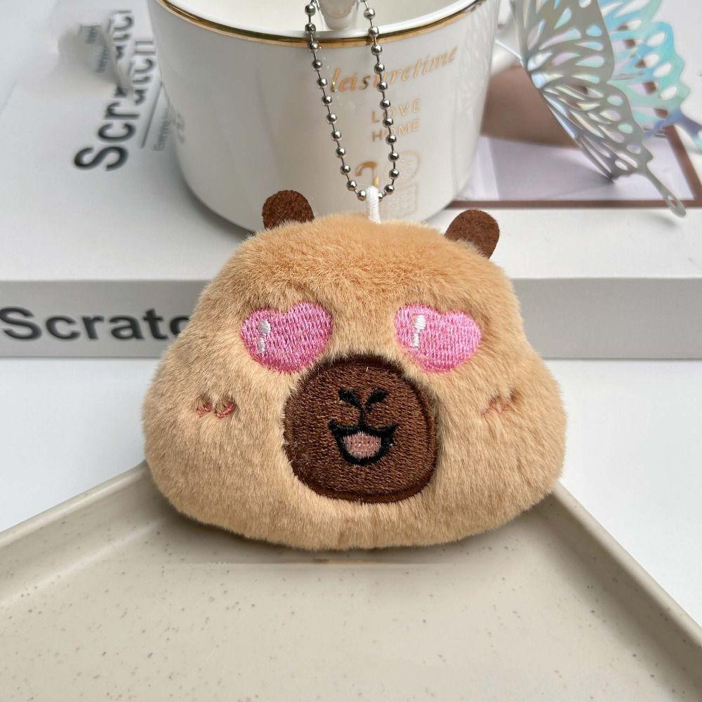 Blinking Capybara Key Ring Beeping Cartoon Animal Pendant Bag Hanging Capybara Plush Keychain  Kids