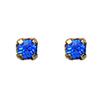[L1129] - Golden Blue 'Brillants' Gold Plated Earrings - 2 Mm