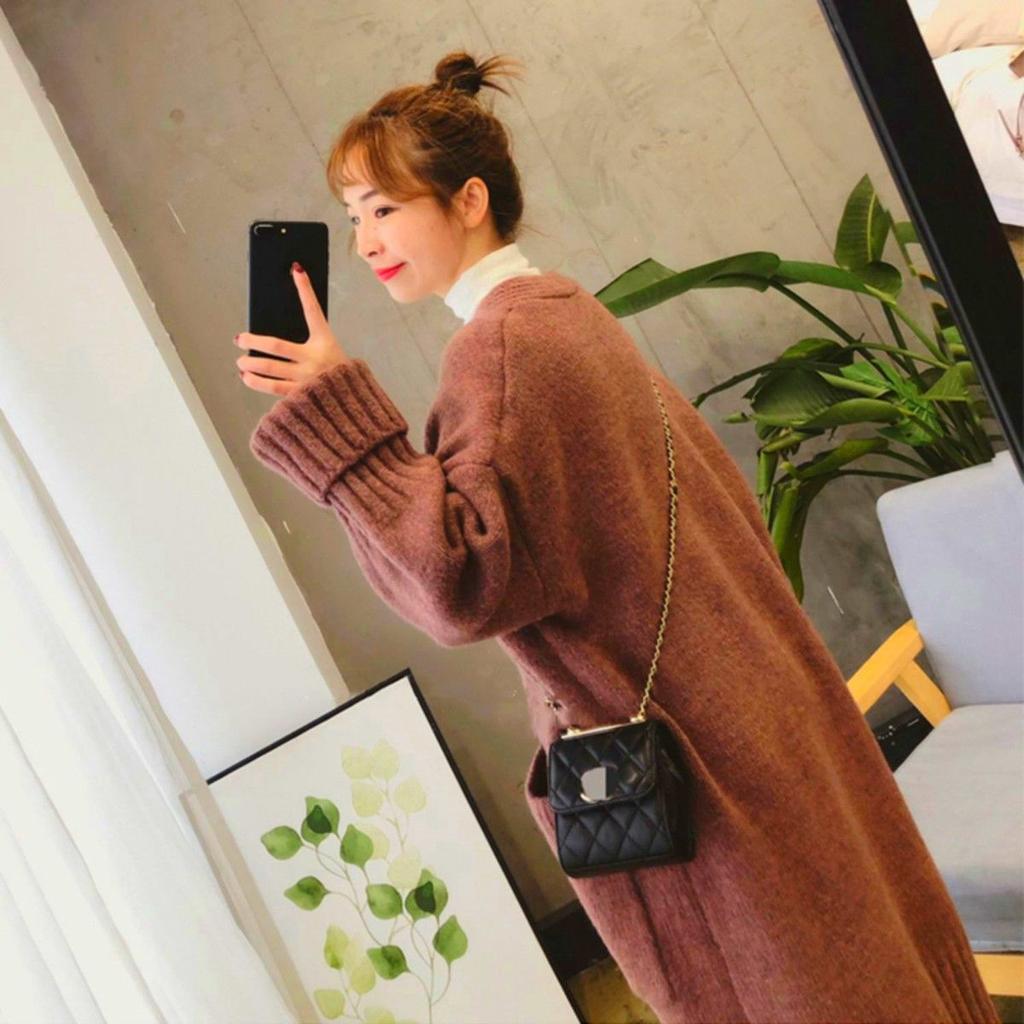 Свитер-кардиган женский, 2023, корейский весенне-осенний новый свитер, пальто, женский свободный универсальный вязаный кардиган средней длины