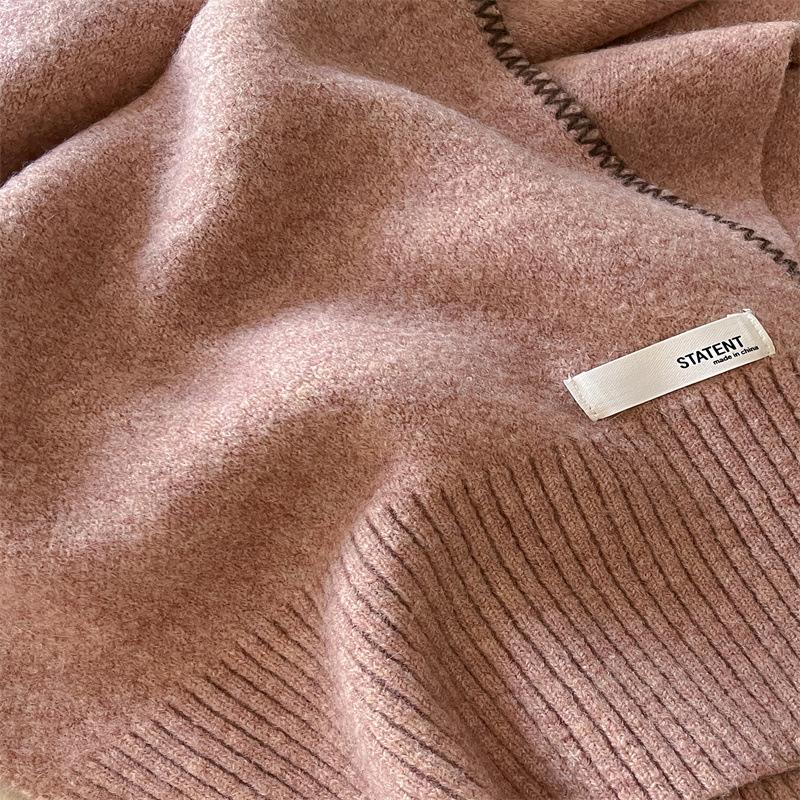 A Simple and Elegant Iins Style Knitted Lockstitch Scarf for Women A Versatile and Warm Scarf for Autumn and Winter