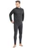 Sillictor Winter Innerwear Warm Undershirt and Long Wool and Silk Size Men's Set, Fleece-Lined, High-Neck Open-Front Tights, Blend, GLM01-blk-3XL