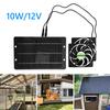 10W 12V Cooling RV Ventilation Fan Solar Panel Kit Solar Attic Fan Kit Electric Ventilation Fan for Chicken Coop Shed Pet House