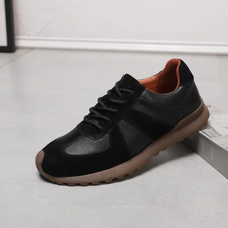 Leisure Sports Shoes Men's Sneakers New Leather Men's Strap Casual Shoes Men Cow Leather Casual Leather Shoes Zapatos Casuales