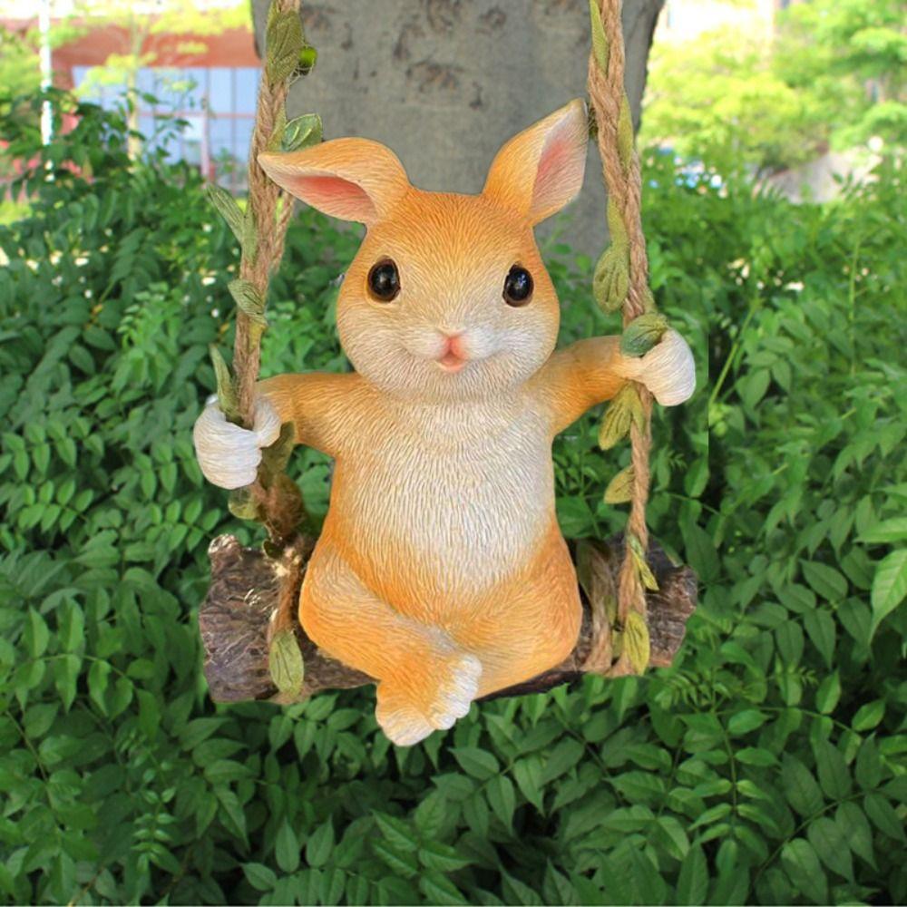 Garden Landscape Bunny Statue Creative Rabbit Sculpture  Home Decoration