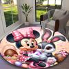 Mickey And Minnie Blue Red Floral Carpet, Non-slip Office Chair Rug, Digital Print Home Round Rug, Unique Festival Decorations