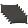 Pillow Cover 6 pcs HOUTEN Dark Grey 40 x 70 cm Faux Linen