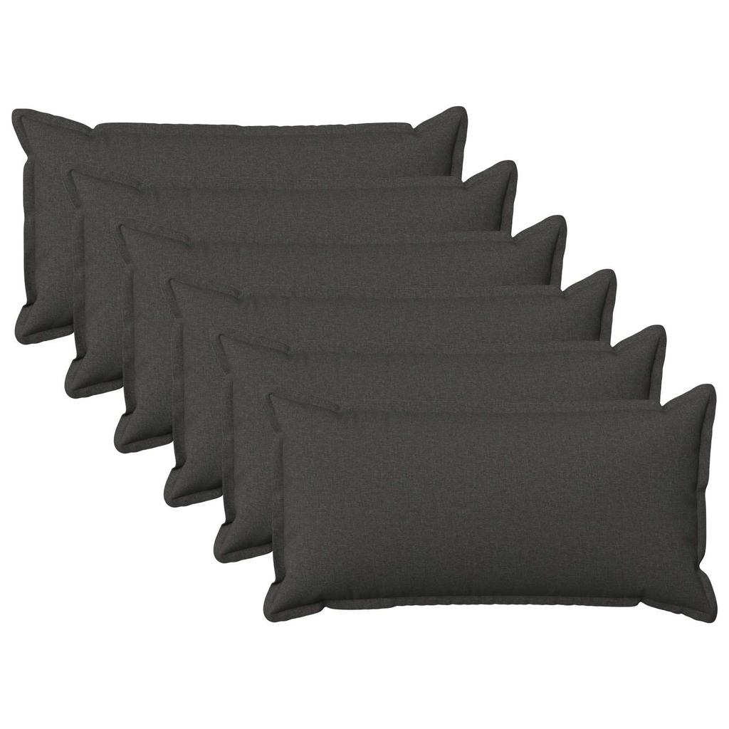Pillow Cover 6 pcs HOUTEN Dark Grey 40 x 70 cm Faux Linen