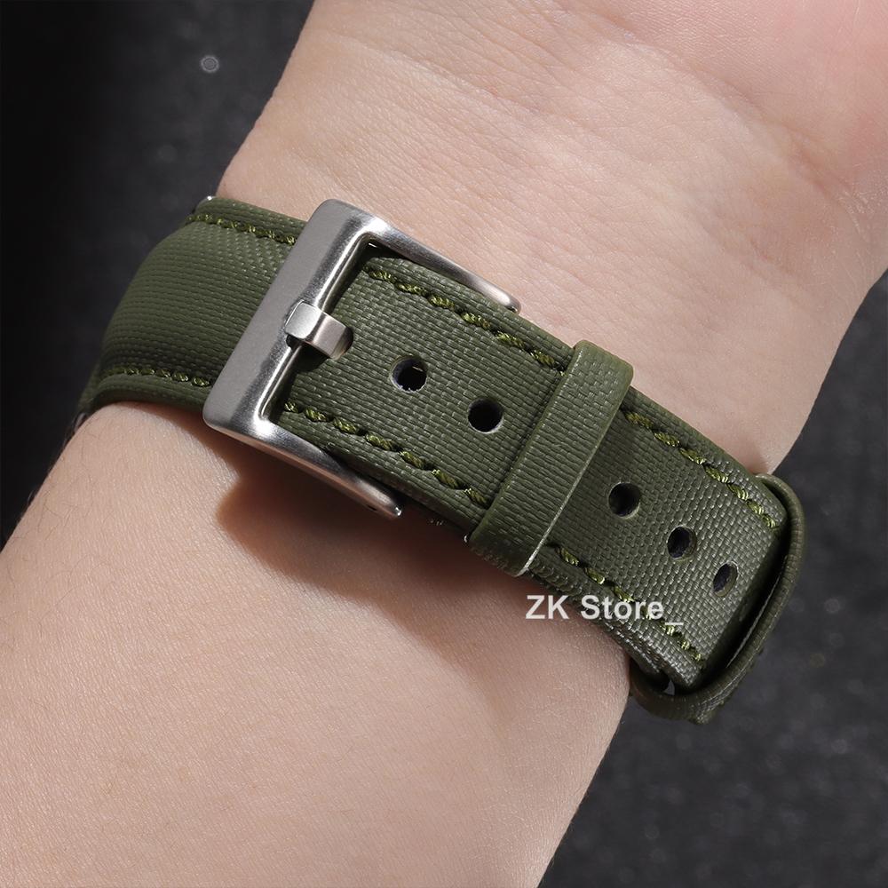 Ribbed Nylon Watch Band Quick Release Fabric Sailcloth Strap 20mm 20mm Leather Replacement Wristband Men Sport Waterproof Belt
