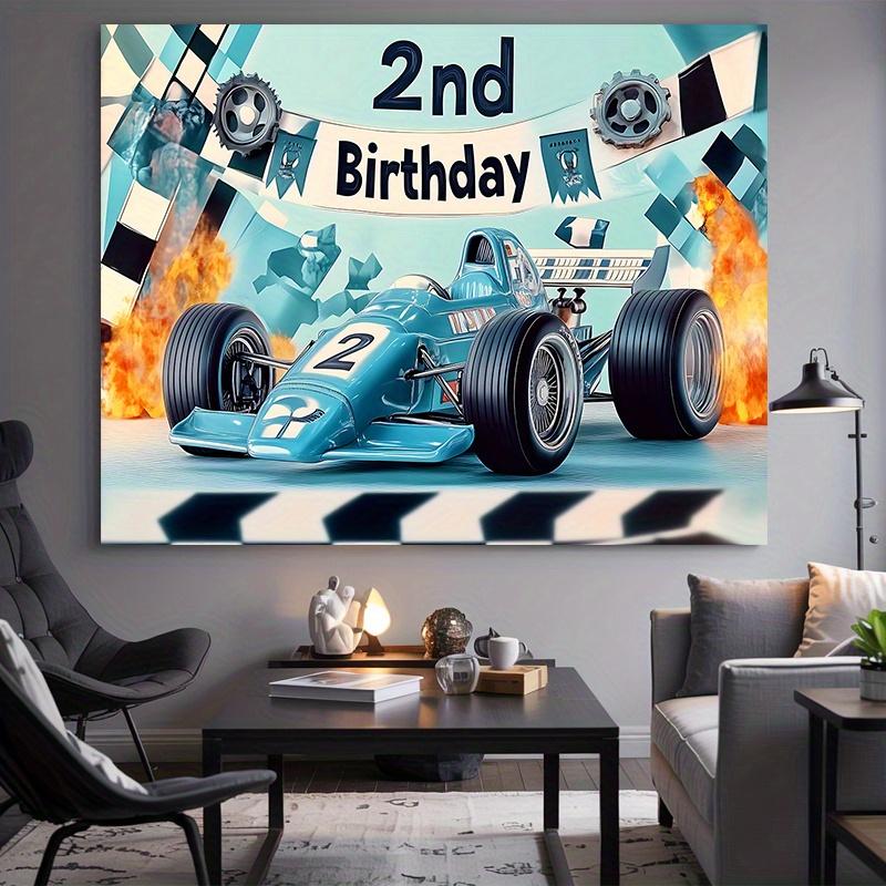 Party Backdrop 2Nd Birthday High Speed Racing Racing High Speed Photo Booth Background Birthday Party Decor