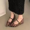 Женские туфли на плоской подошве с леопардовым принтом и острым носком 2024 года, модная новая повседневная обувь для прогулок, удобное трендовое платье Chaussures Femme