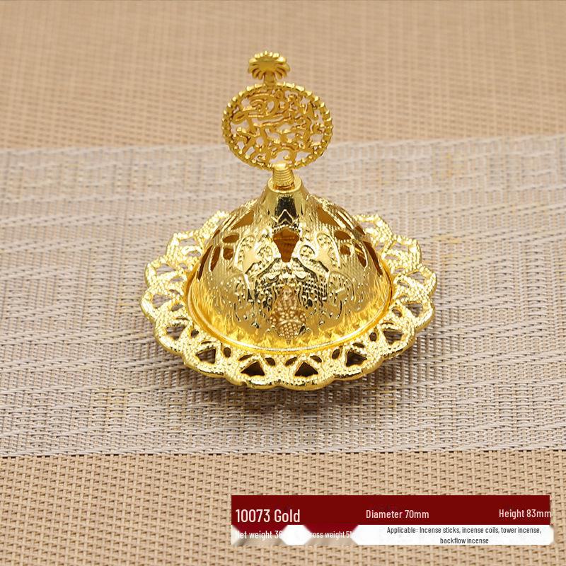 Мини-портативная аромакурительница Golden Tower - металлический держатель для благовоний в ближневосточном стиле