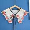 Organza Cherry Embroidered Bow Collar Faux Shawl for Women and Children