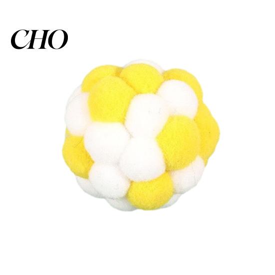 Indoor Cat Toy Plush Ball with Built-in Bell Soft Macaron Balls Play Bite-Resistant Chew Toys for Cats and Kittens Hunting