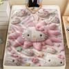 1 шт. Розовое фланелевое одеяло Hello Kitty с принтом, Высококачественное, Для всех сезонов, Декор для дома, Тепло и комфорт, Идеально для рождественских подарков