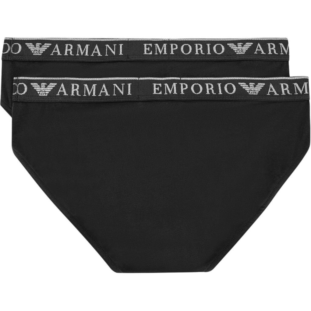 Emporio Armani FW24 Однотонное Треугольное Нижнее Белье с Принтом Логотипа и Букв 2 шт. Мужское Нижнее Белье Черное 111733-4F720-23820