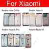 Средняя рамка корпуса для Xiaomi Redmi Note 7 7Pro 8 8Pro 8T, лицевая панель средней рамки, задняя панель рамки, замена шасси
