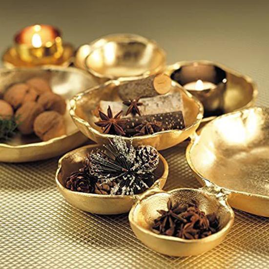 Декоративная сервировочная тарелка с 9 отделениями для закусок, многосекционное блюдо, современный металлический поднос для еды на стол для вечеринок и встреч.