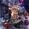 Christmas Reindeer Ornaments 2D Flat Acrylic Car Mirror Pendant Festive Holiday Home Tree Decorations