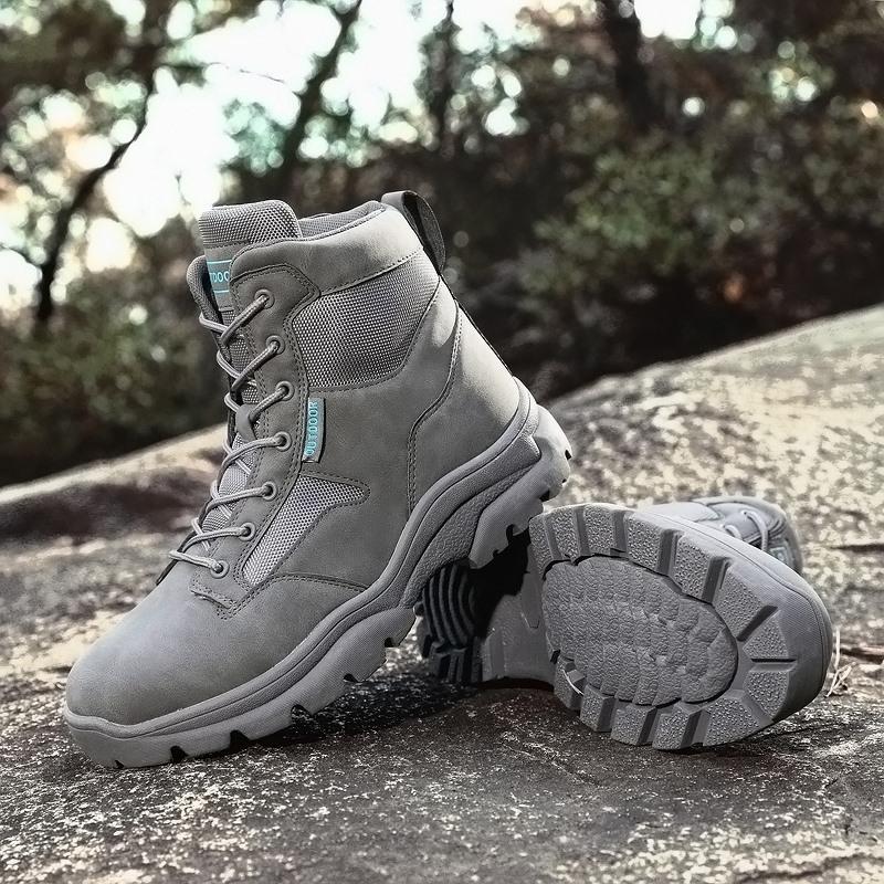 Men's High-top Hiking Boots Outdoor Shoes Military Boots Rubber Sole Large Size39-46