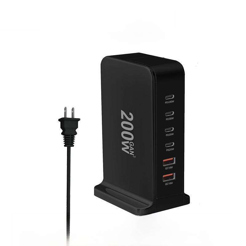 Многопортовое зарядное устройство USB GaN мощностью 268 Вт: Мощная настольная зарядная станция для мобильных телефонов и ноутбуков.