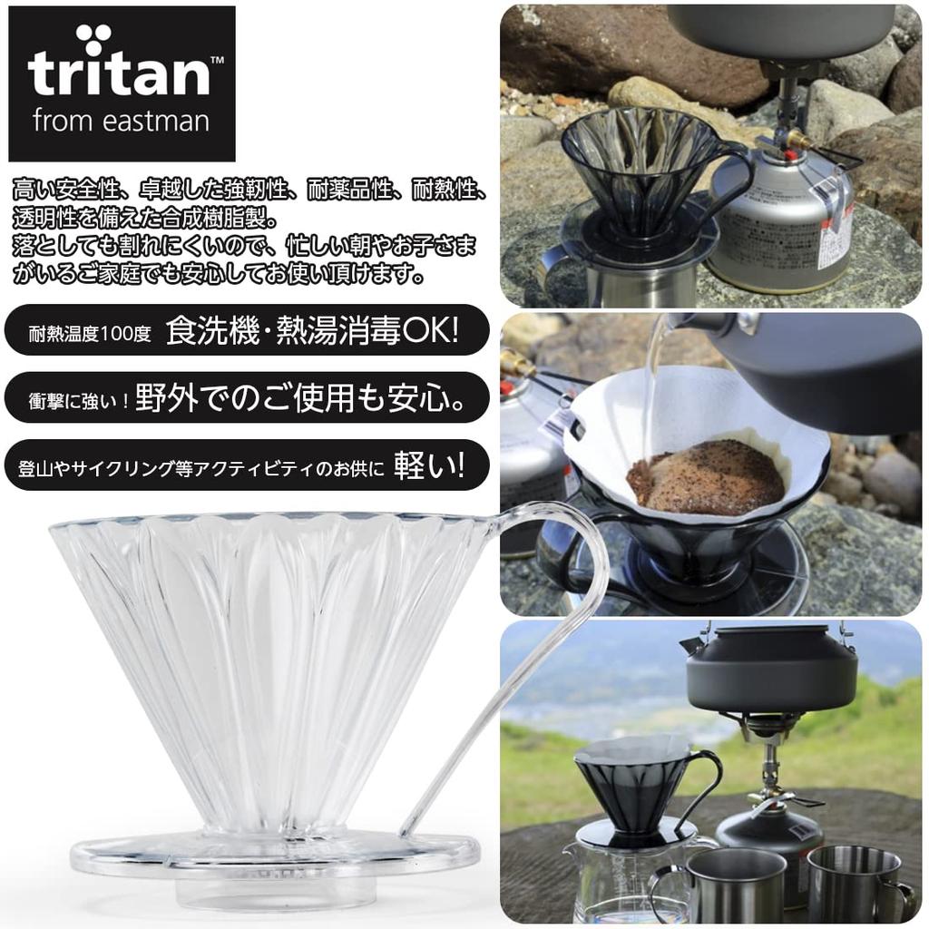 Sanyo Sangyo CAFEC Tritan Flower Dripper CUP4 (2-4 cups), Clear, TFD-4