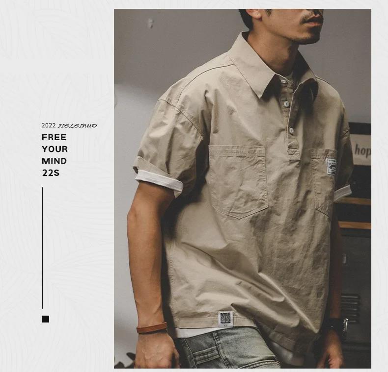 Мужская футболка-поло модного бренда, лето 2022 г., с короткими рукавами и воротником до половины рукава