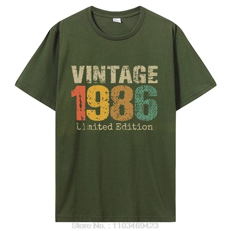 Забавные винтажные футболки 1986 года, летняя стильная хлопковая футболка с графическим рисунком, уличная одежда, подарки на день рождения, футболка унисекс, одежда больших размеров