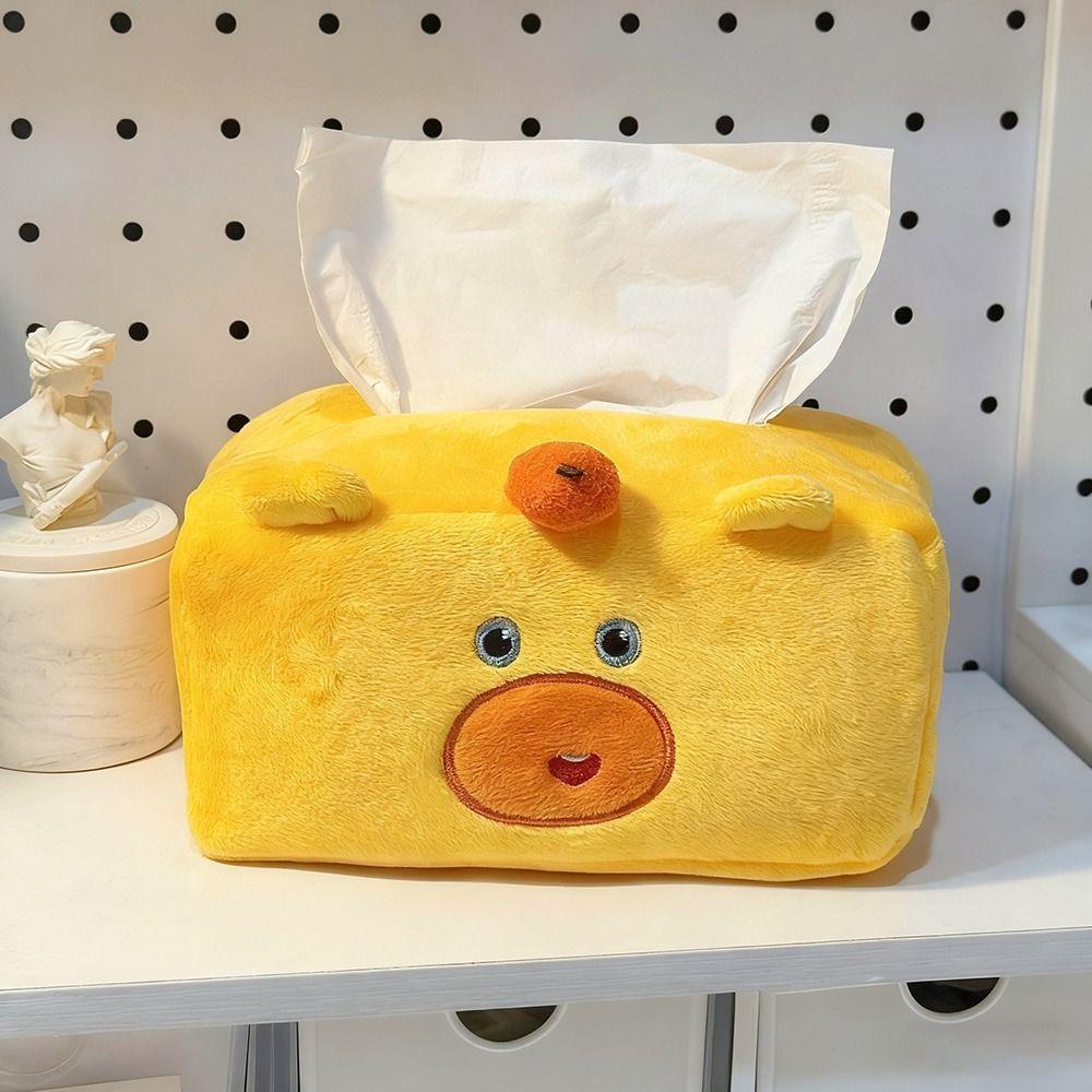 Large Capacity Tissue Box Capybara Lulu Tissue Storage Bag Cute Napkin Holder Car Mounted