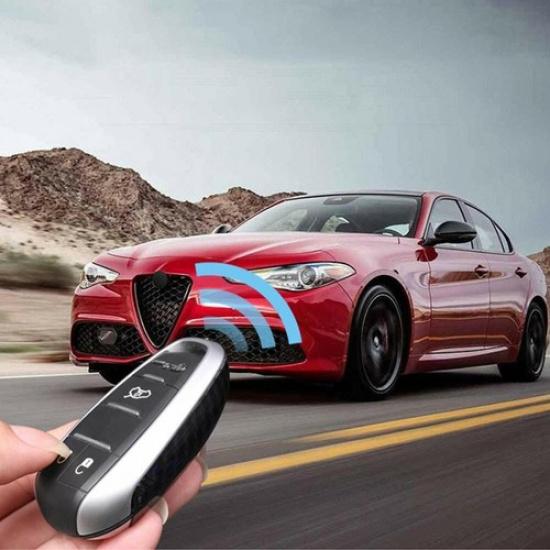 Накладка на ключ из АБС-пластика с отделкой из углеродного волокна для Alfa Romeo Giulia Stelvio 2017 2018