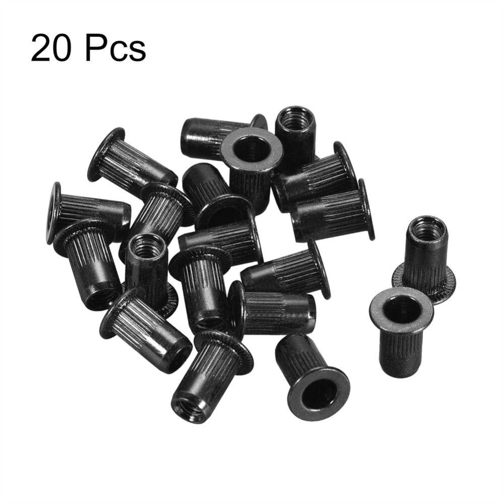 20Pcs Carbon Steel Zinc-Plated Threaded Insert Nut M3 M4 M5 M6 M8 M10 M12 Knurled Nuts