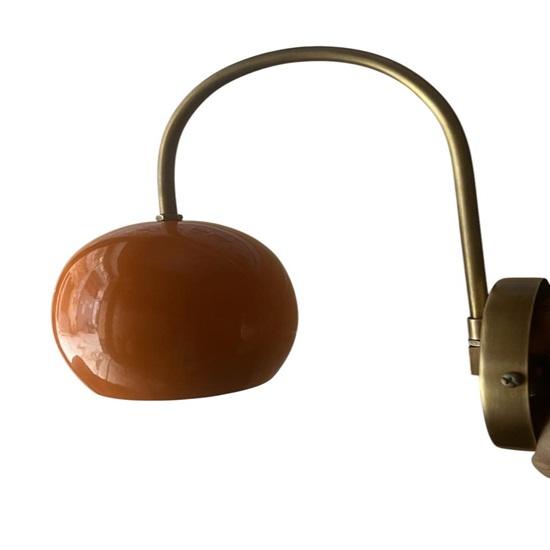 Набор из 2 оранжевых настенных бра в стиле ретро середины века, латунные светильники ручной работы для ванной комнаты, кухни, гостиной