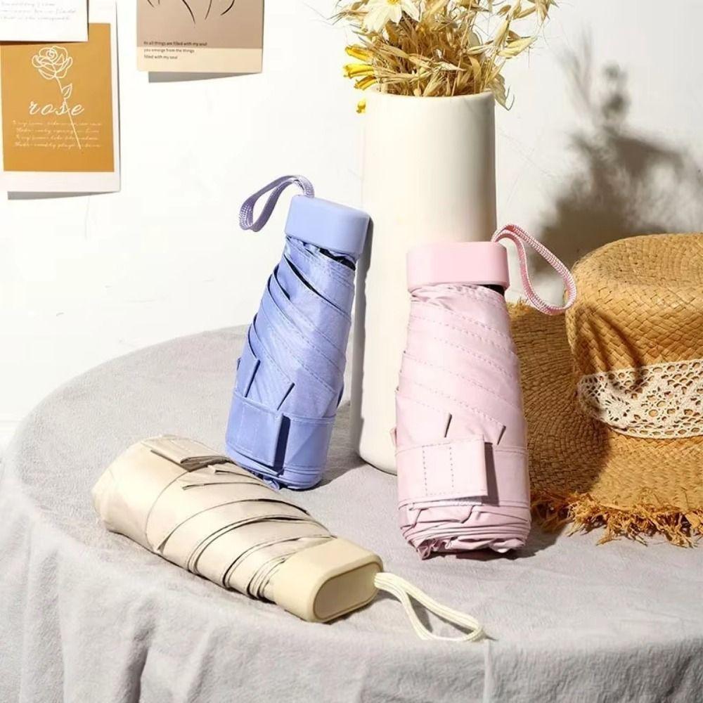 Five Fold Mini Sun Umbrella UV Protection Hand Operated Parasol Sturdy Travel Rain Umbrella  Travel