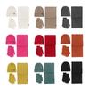 Adult Thermal Knitted Beanie Hat Scarf Three-piece Set Outdoor Knitted Hat Scarf Gloves Winter Three-piece Set Cold Hats