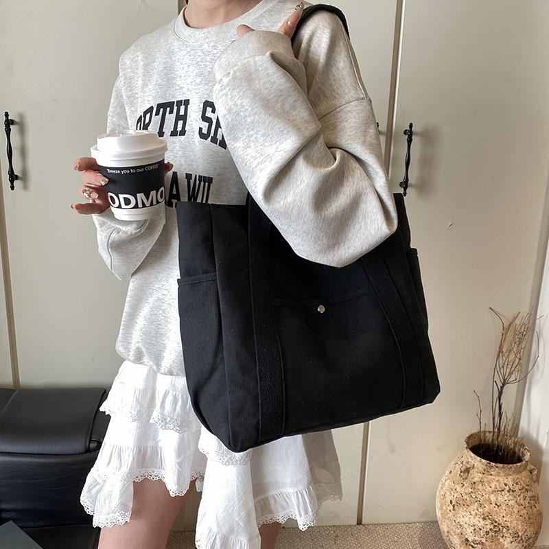 Simple Commuter Niche Design Foreign Style Large Capacity Tote Bag 2025 Literature and Art College Students Class Shoulder Bag Bag