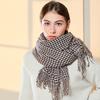 Scarf Autumn and Winter Imitation Cashmere Houndstooth Shawl for Women Trendy and Versatile Warm Long Tassel Scarf